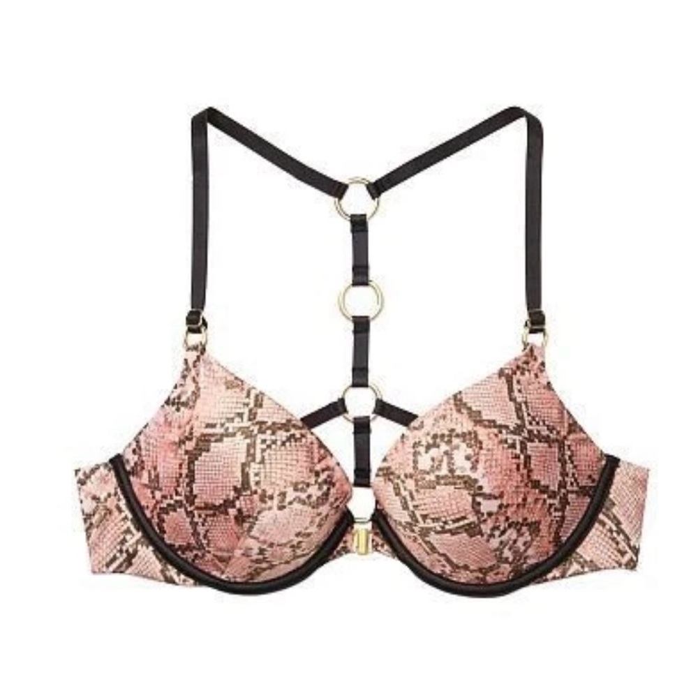 Victoria's Secret Pink and Black Snake Print Bra